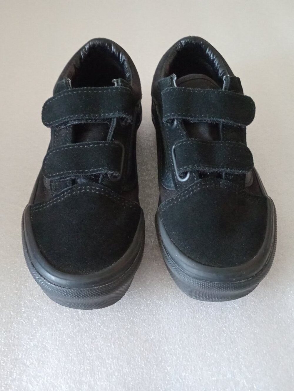 Vans Kids Unisex Black Suede Leather Canvas Shoes Size 13/ 18.5 cm Casual School